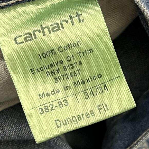 Carhartt Jeans Mens 34x34 Dungaree Fit Utility Painter Work Pants Distressed - Picture 6 of 11